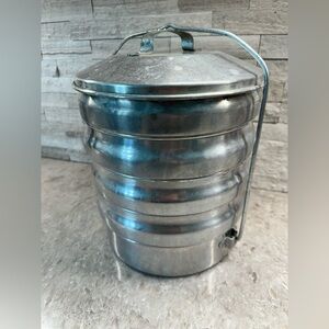 Vintage Regal Ware USA Aluminum 5 Tier Stacking Coal Miner Lunch Pail Camping